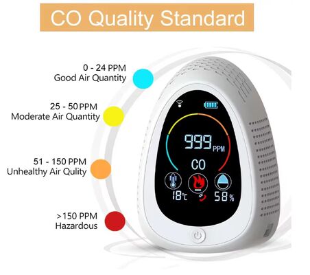 Un bon prix. Portable Carbon Monoxide & Smoke Alarm Detector Indoor Air Quality Monitor with LCD Display, 85dB Alarm en ligne