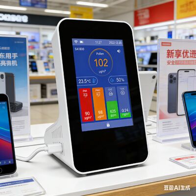 Un bon prix. Moniteur de qualité de l'air WiFi intelligent 1800 - Détecteur 7-en-1 avec alarme 3 couleurs et économiseur d'écran automatique de 30 secondes en ligne