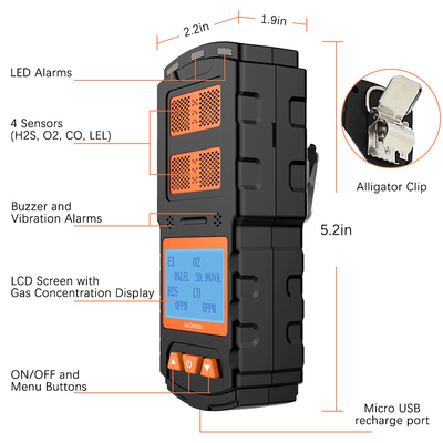 Good price Détecteur multigas robuste 4In1 pour une fuite de monoxyde de carbone dans un espace clos en ligne