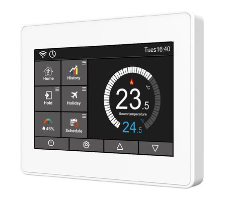 Thermostat contrôlé par Wi-Fi à combustible fossile intelligent, programmable et classé IP20