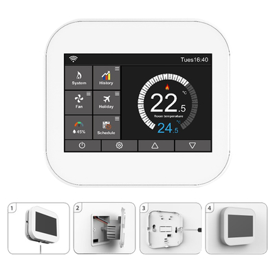 Un bon prix. Thermostat WiFi à domicile: chauffage par le sol, programmable, 50 Hz/60 Hz, personnalisable en ligne