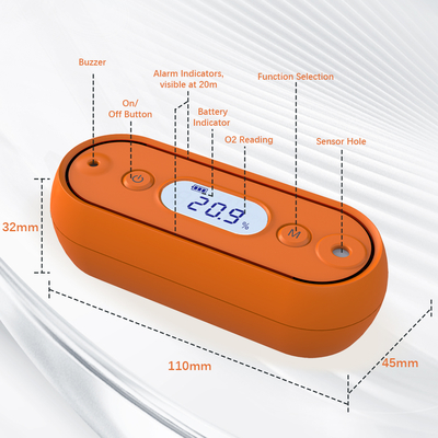 Un bon prix. Détecteur de gaz oxygène portable de haute précision | Pile 9V, écran LCD et enregistreur de données avec alarme sonore et lumineuse pour activités de plein air en ligne