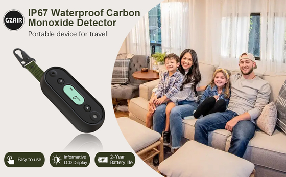 Alarme à détecteur de monoxyde de carbone (CO) marine imperméable à l'eau 12V CC, 100dB Alerte audible et LED, certifié UL 2034 Alarme portable de CO avec capteur électrochimique et seuil personnalisable pour bateau / RV