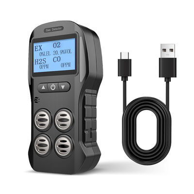 Un bon prix. Détecteur de gaz portable X-4 4-en-1 EX O2 CO H2S Enregistrement de données multilingue Batterie 2000mAh Vente en gros en ligne